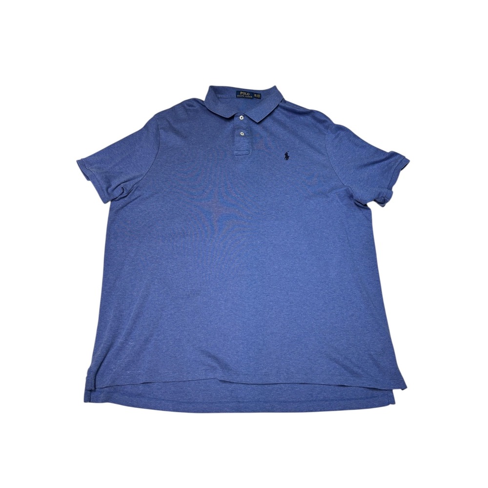 Ralph Lauren Polo Shirt Men's XXL‎ Blue Heathered Short Sleeve Classic Fit